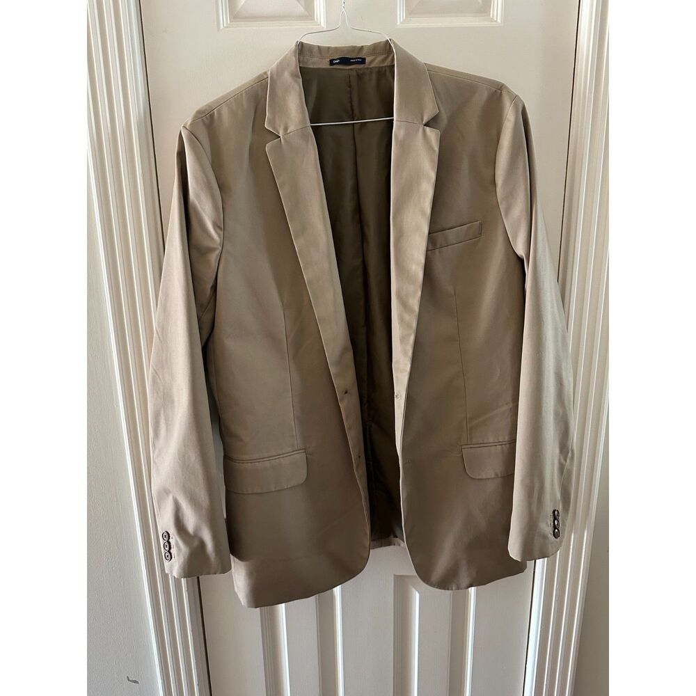GAP Men's Cotton Blazer Jacket - Tan / Khaki (Size Large)